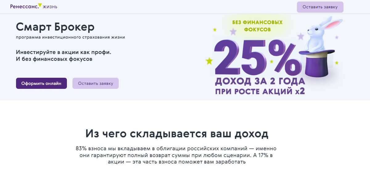 Доход от инвестирования в Ренессанс