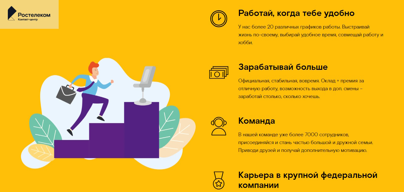 Работа в Ростелеком на должностях оператора колл-центра или установщика домашнего интернета