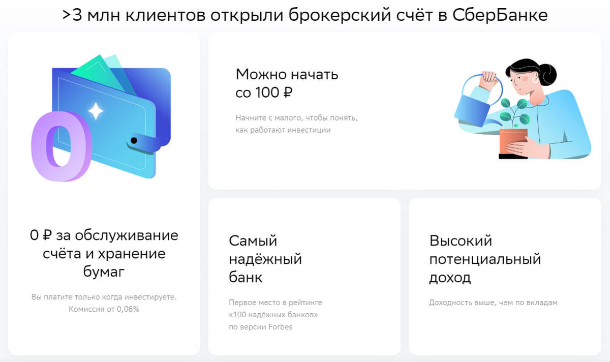 Плюсы инвестиций через Сбербанк